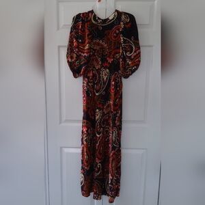 Kachel Floral PINK and Black Maxi  Imported London For Anthropologie